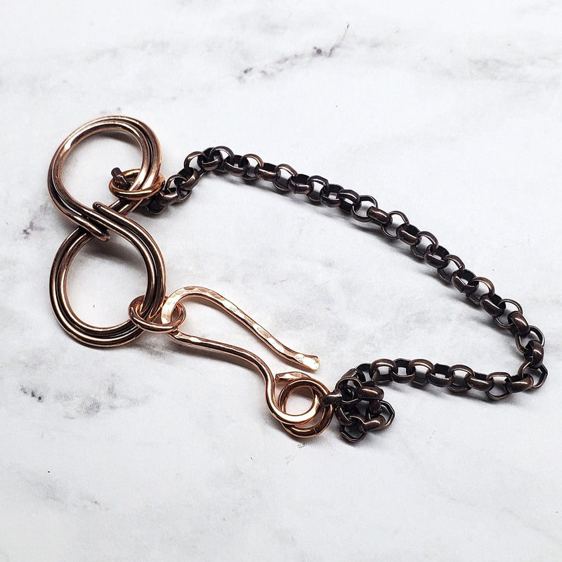 Alexa Martha Designs Bracelet Copper Double Infinity Chain Bracelet For Him and Her