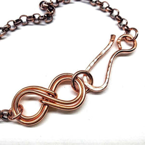 Alexa Martha Designs Bracelet Copper Double Infinity Chain Bracelet For Him and Her