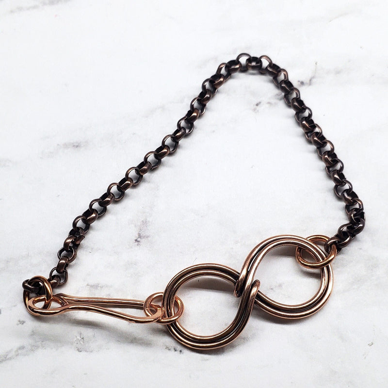 Alexa Martha Designs Bracelet Copper Double Infinity Chain Bracelet For Him and Her