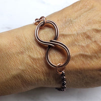 Alexa Martha Designs Bracelet Copper Double Infinity Chain Bracelet For Him and Her