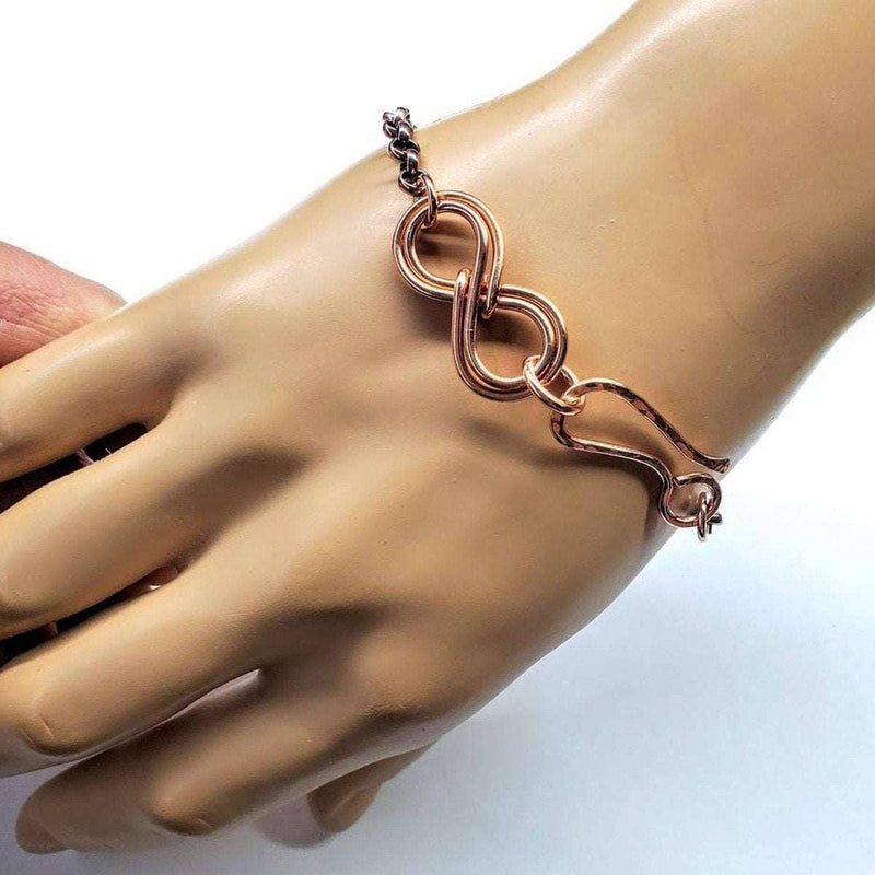 Alexa Martha Designs Bracelet Copper Double Infinity Chain Bracelet For Him and Her