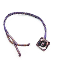 Alexa Martha Designs Bracelet Default Title / Color Alexa Martha Designs Amethyst Braided Leather Swarovski Crystal Square Button Bracelet