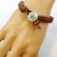 Alexa Martha Designs Bracelet Default Title / Color Alexa Martha Designs Large Mens Tree of Life Earth Colored Macrame Leather Bracelet