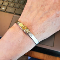 Alexa Martha Designs Bracelet Default Title / Color Alexa Martha Designs Stainless Steel LOVE Stamped Gold Druzy Cuff