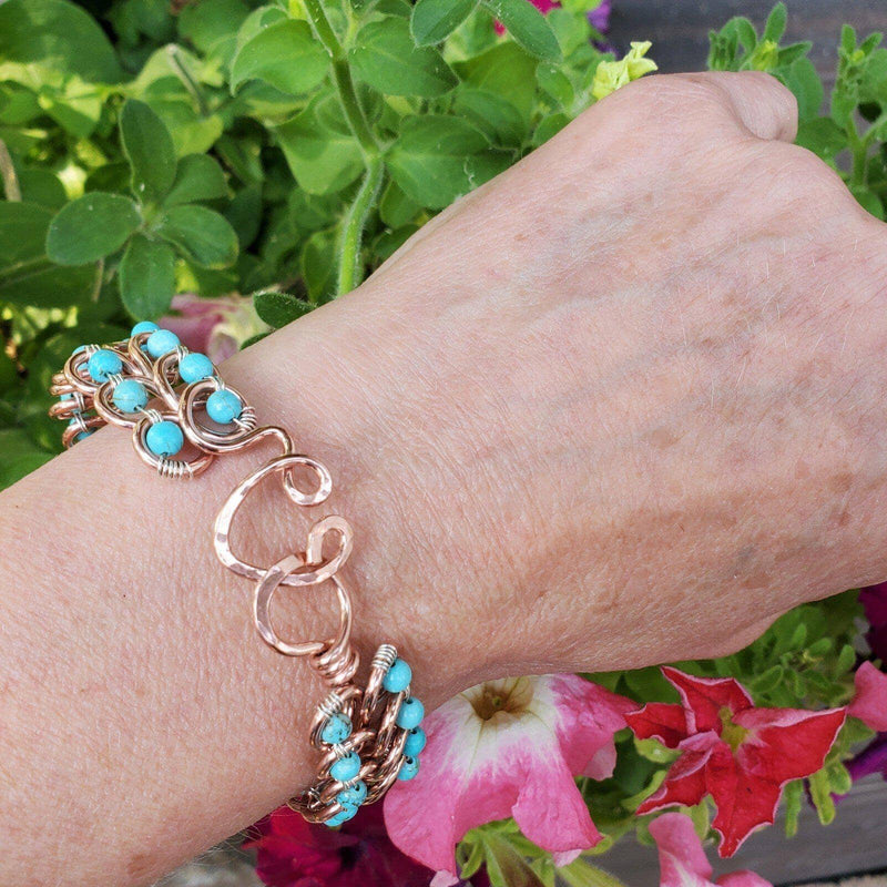 Alexa Martha Designs Bracelet Default Title / Color Alexa Martha Designs Turquoise Copper Wire Looped Bangle