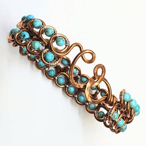 Alexa Martha Designs Bracelet Default Title / Color Alexa Martha Designs Turquoise Copper Wire Looped Bangle