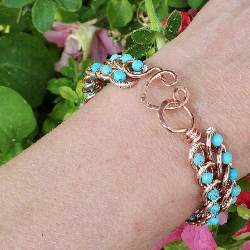 Alexa Martha Designs Bracelet Default Title / Color Alexa Martha Designs Turquoise Copper Wire Looped Bangle