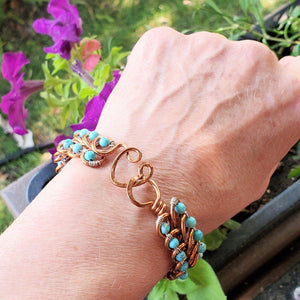 Alexa Martha Designs Bracelet Default Title / Color Alexa Martha Designs Turquoise Copper Wire Looped Bangle