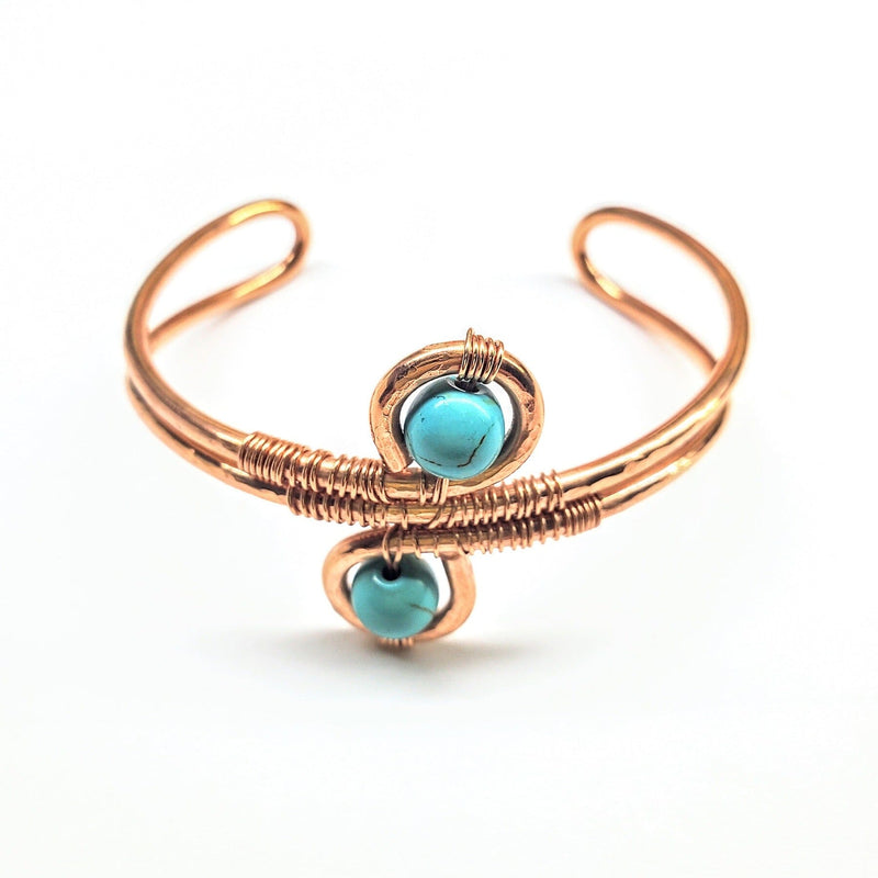 Alexa Martha Designs Bracelet Default Title / Color Alexa Martha Designs Wire Wrapped Adjustable Turquoise Beads Copper Wire Bracelet