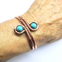 Alexa Martha Designs Bracelet Default Title / Color Alexa Martha Designs Wire Wrapped Adjustable Turquoise Beads Copper Wire Bracelet