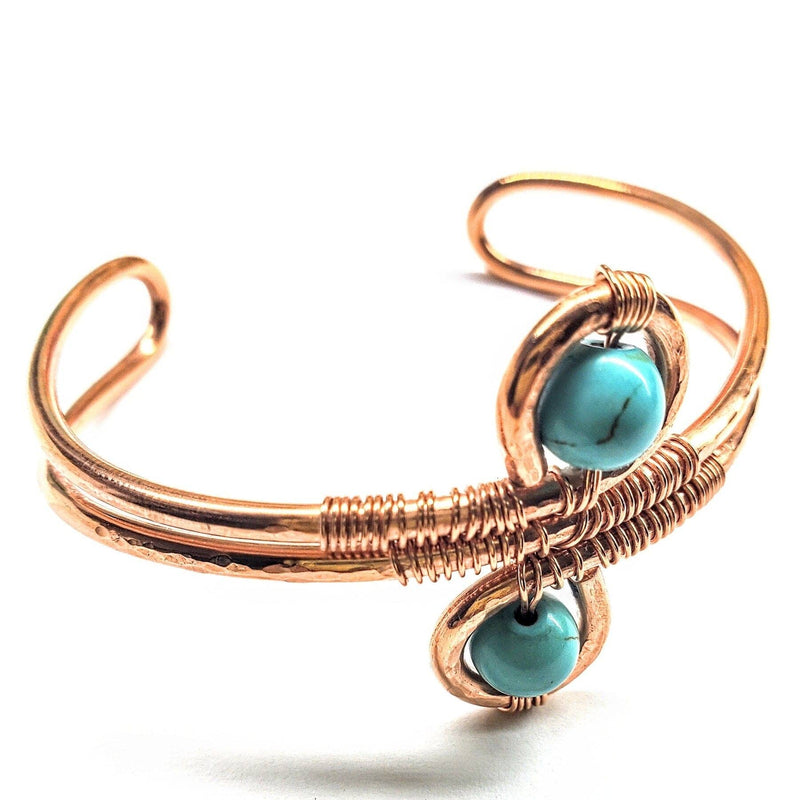 Alexa Martha Designs Bracelet Default Title / Color Alexa Martha Designs Wire Wrapped Adjustable Turquoise Beads Copper Wire Bracelet