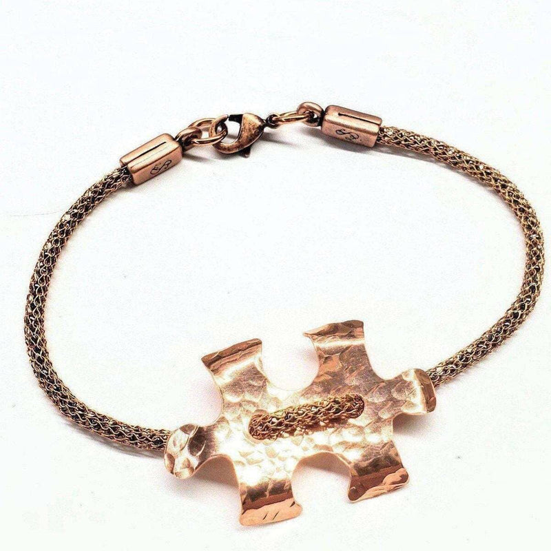 Alexa Martha Designs Bracelet Default Title / Copper Alexa Martha Designs Copper Puzzle Piece Button Viking Knit Autism Awareness Bracelet