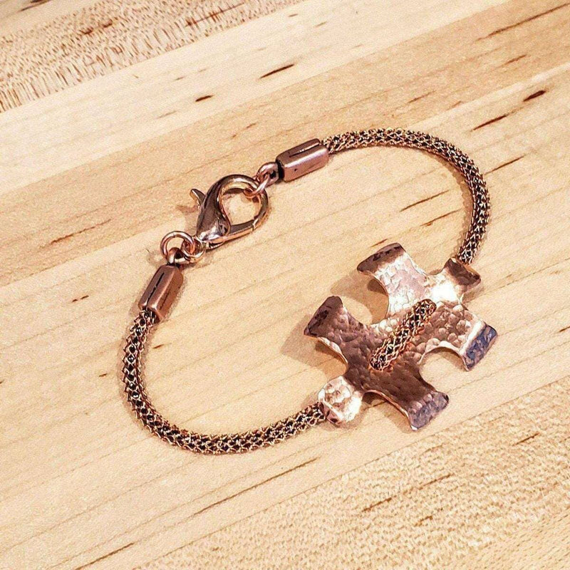 Alexa Martha Designs Bracelet Default Title / Copper Alexa Martha Designs Copper Puzzle Piece Button Viking Knit Autism Awareness Bracelet