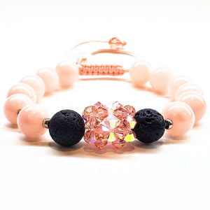 Alexa Martha Designs Bracelet Default Title / Coral Alexa Martha Designs Glamorous Peach Corral Jade Gemstone Crystal Lava Rock Bracelet