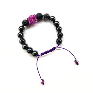 Alexa Martha Designs Bracelet Default Title / Fuchsia Alexa Martha Designs Glamorous Hematite Gemstone Fuchsia Crystal Lava Rock Bracelet