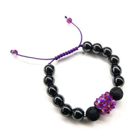 Alexa Martha Designs Bracelet Default Title / Fuchsia Alexa Martha Designs Glamorous Hematite Gemstone Fuchsia Crystal Lava Rock Bracelet