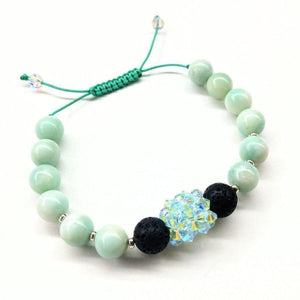 Alexa Martha Designs Bracelet Default Title / Green/Lava Alexa Martha Designs Glamorous Mint Green Amazonite Gemstone Crystal Lava Rock Bracelet