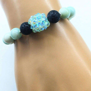 Alexa Martha Designs Bracelet Default Title / Green/Lava Alexa Martha Designs Glamorous Mint Green Amazonite Gemstone Crystal Lava Rock Bracelet