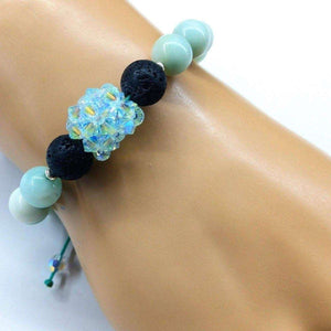 Alexa Martha Designs Bracelet Default Title / Green/Lava Alexa Martha Designs Glamorous Mint Green Amazonite Gemstone Crystal Lava Rock Bracelet