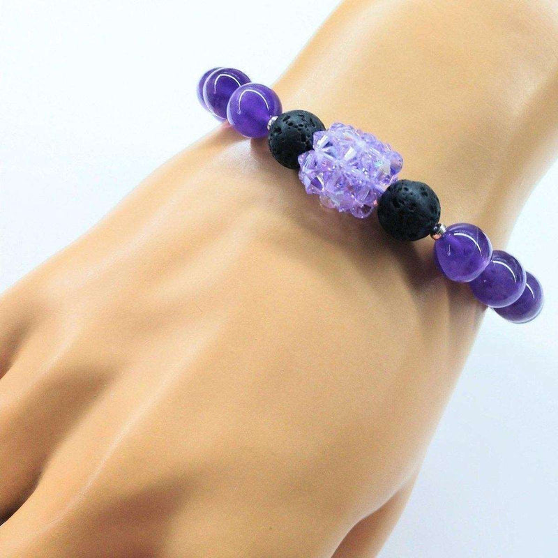 Alexa Martha Designs Bracelet Default Title / Purple Alexa Martha Designs Glamorous Amethyst Gemstone Lava Rock Bracelet