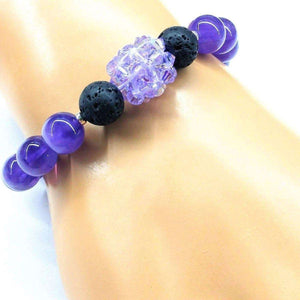 Alexa Martha Designs Bracelet Default Title / Purple Alexa Martha Designs Glamorous Amethyst Gemstone Lava Rock Bracelet