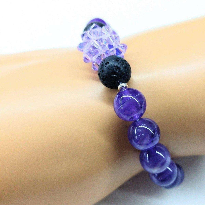 Alexa Martha Designs Bracelet Default Title / Purple Alexa Martha Designs Glamorous Amethyst Gemstone Lava Rock Bracelet