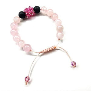 Alexa Martha Designs Bracelet Default Title / Rose Alexa Martha Designs Glamorous Adjustable Rose Quartz Gemstone Crystal Lava Rock Bracelet