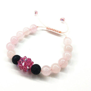 Alexa Martha Designs Bracelet Default Title / Rose Alexa Martha Designs Glamorous Adjustable Rose Quartz Gemstone Crystal Lava Rock Bracelet