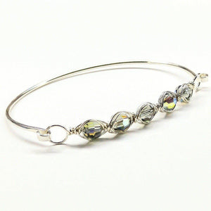 Alexa Martha Designs Bracelet Gray Alexa Martha Designs Silver Swarovski Crystal Bar Bangle Bracelet