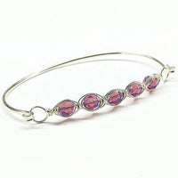 Alexa Martha Designs Bracelet Mauve Alexa Martha Designs Silver Swarovski Crystal Bar Bangle Bracelet