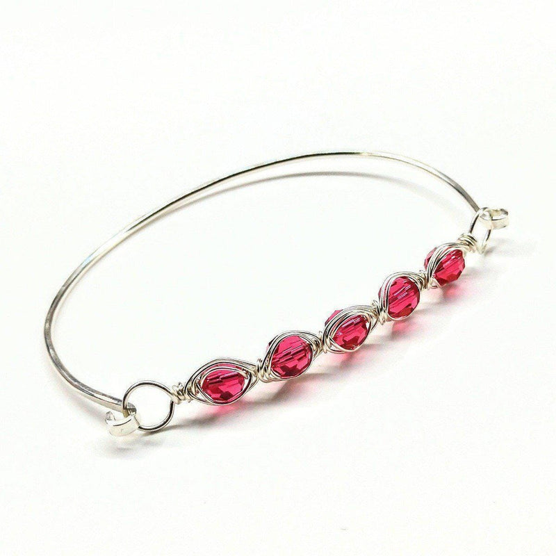 Alexa Martha Designs Bracelet Orange/Pink Alexa Martha Designs Silver Swarovski Crystal Bar Bangle Bracelet