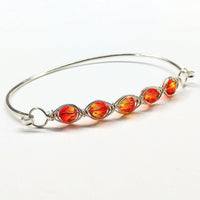 Alexa Martha Designs Bracelet Orange Red Alexa Martha Designs Silver Swarovski Crystal Bar Bangle Bracelet