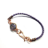 Alexa Martha Designs Bracelet Small - 6.5 inches / Leather Alexa Martha Designs Herringbone Wire Wrapped Rainbow Druzy Bracelet