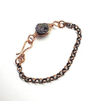 Alexa Martha Designs Bracelet Small - 6.5 inches / Rollo Chain Alexa Martha Designs Herringbone Wire Wrapped Rainbow Druzy Bracelet