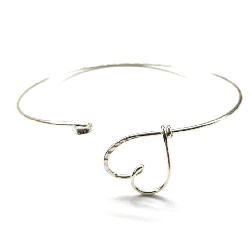 Alexa Martha Designs Bracelet Small 6 inch wrist Alexa Martha Designs Wire Wrapped Heart Bangle in Sterling Silver