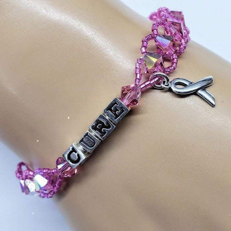 Alexa Martha Designs Bracelet Sparkly Pink Breast Cancer Awareness Bracelet