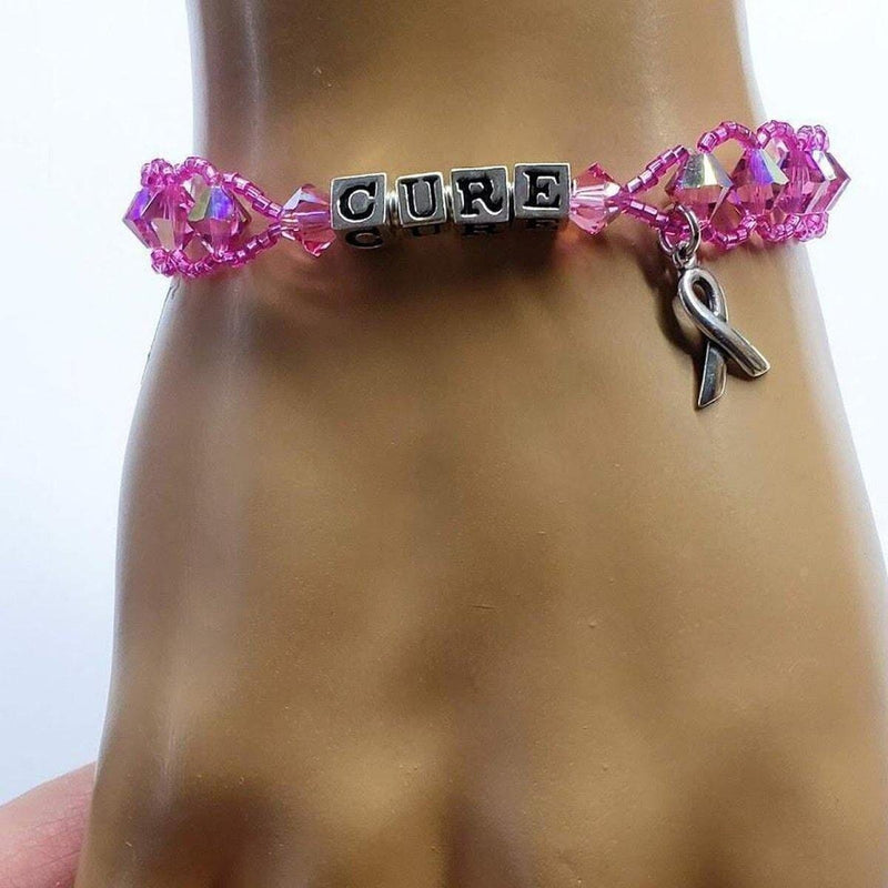 Alexa Martha Designs Bracelet Sparkly Pink Breast Cancer Awareness Bracelet