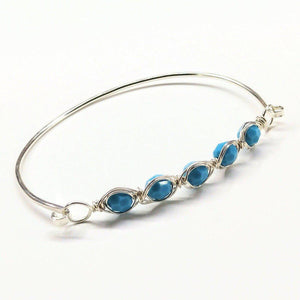 Alexa Martha Designs Bracelet Turquoise Alexa Martha Designs Silver Swarovski Crystal Bar Bangle Bracelet