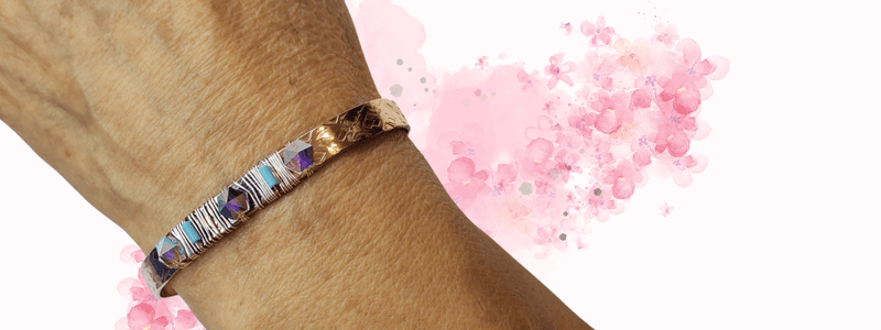 Alexa Martha Designs Crystal Spike Bead Copper Cuff