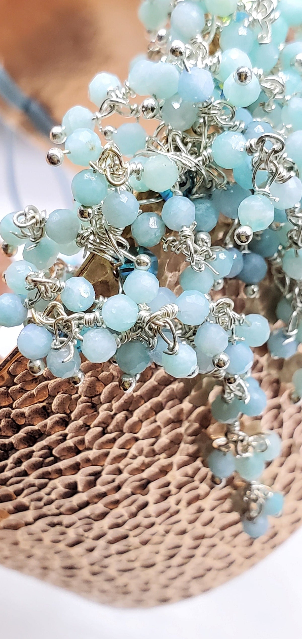 Alexa Martha Designs Cuff Turquoise Dangle Wide Hammered Copper Cuffs