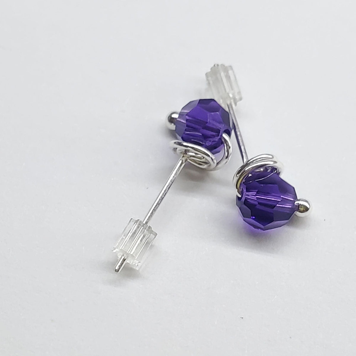 Alexa Martha Designs Ear Studs 6mm Silver Spiral Crystal Stud Earrings