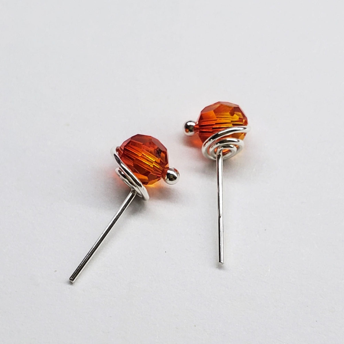 Alexa Martha Designs Ear Studs 6mm Silver Spiral Crystal Stud Earrings