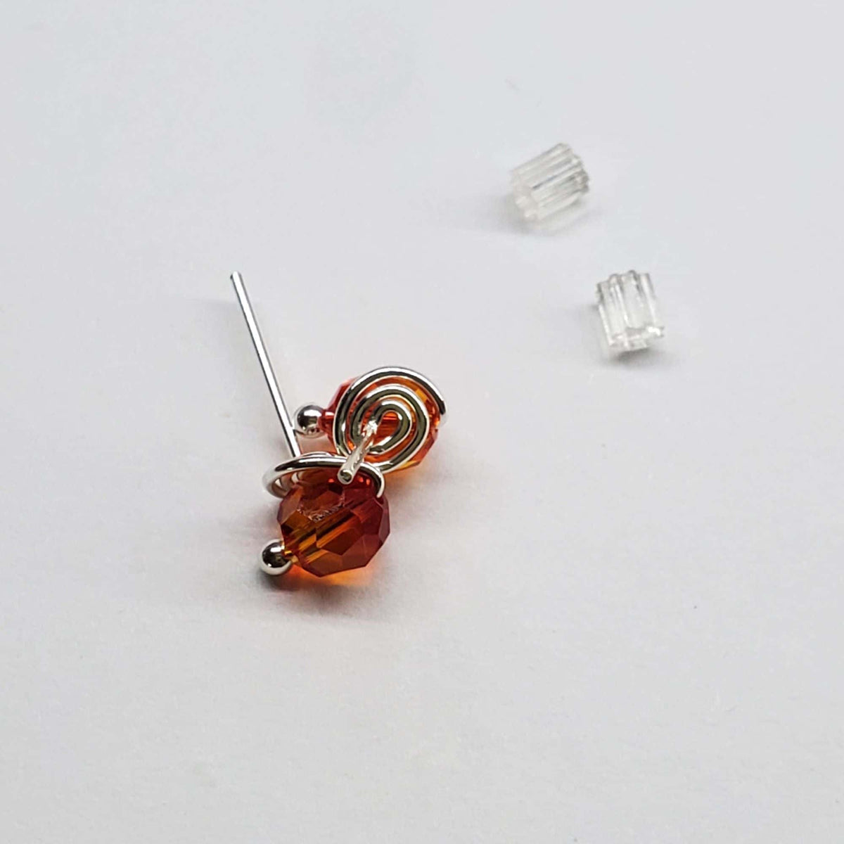 Alexa Martha Designs Ear Studs 6mm Silver Spiral Crystal Stud Earrings