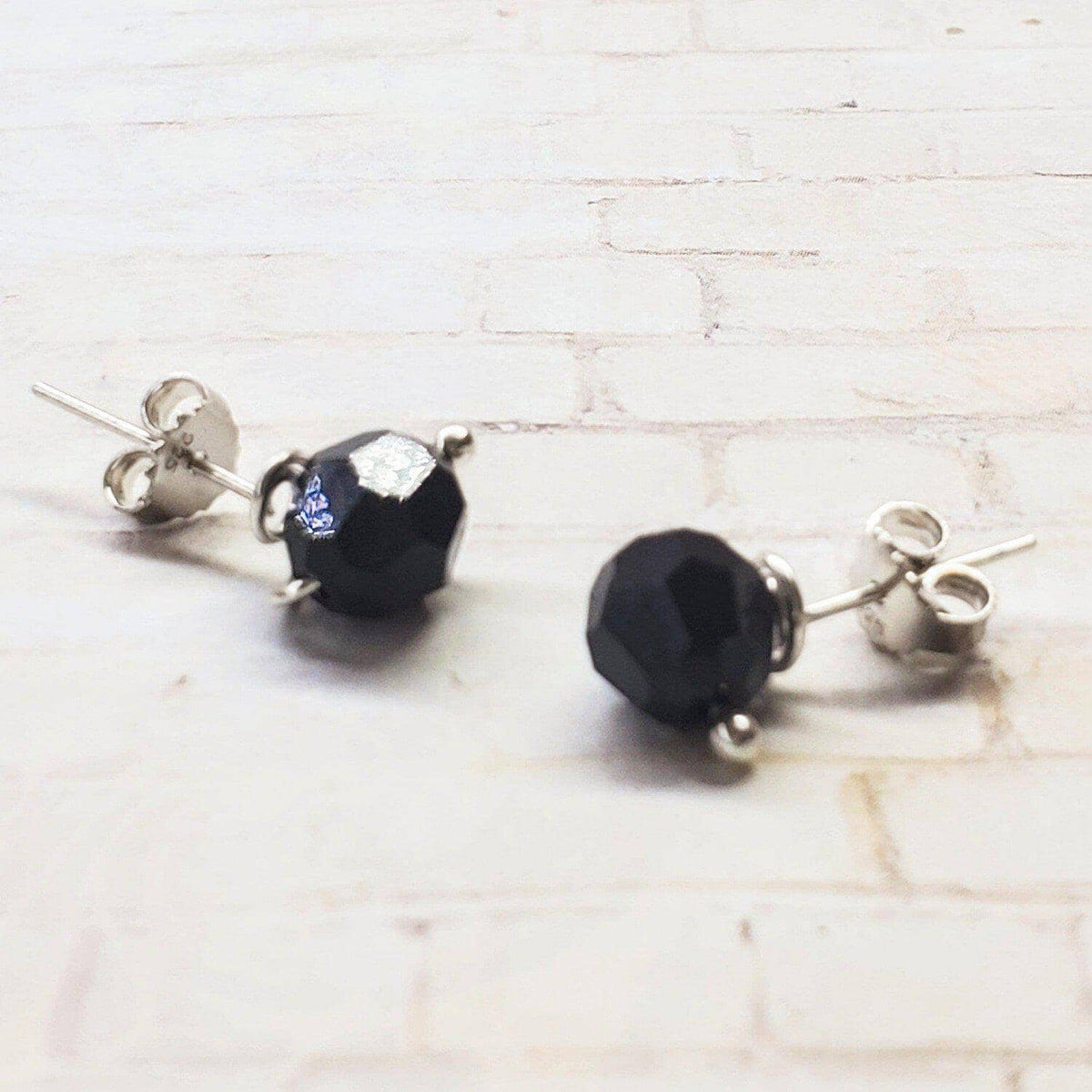 Alexa Martha Designs Ear Studs Black 4mm Sterling Silver Spiral Ear Studs