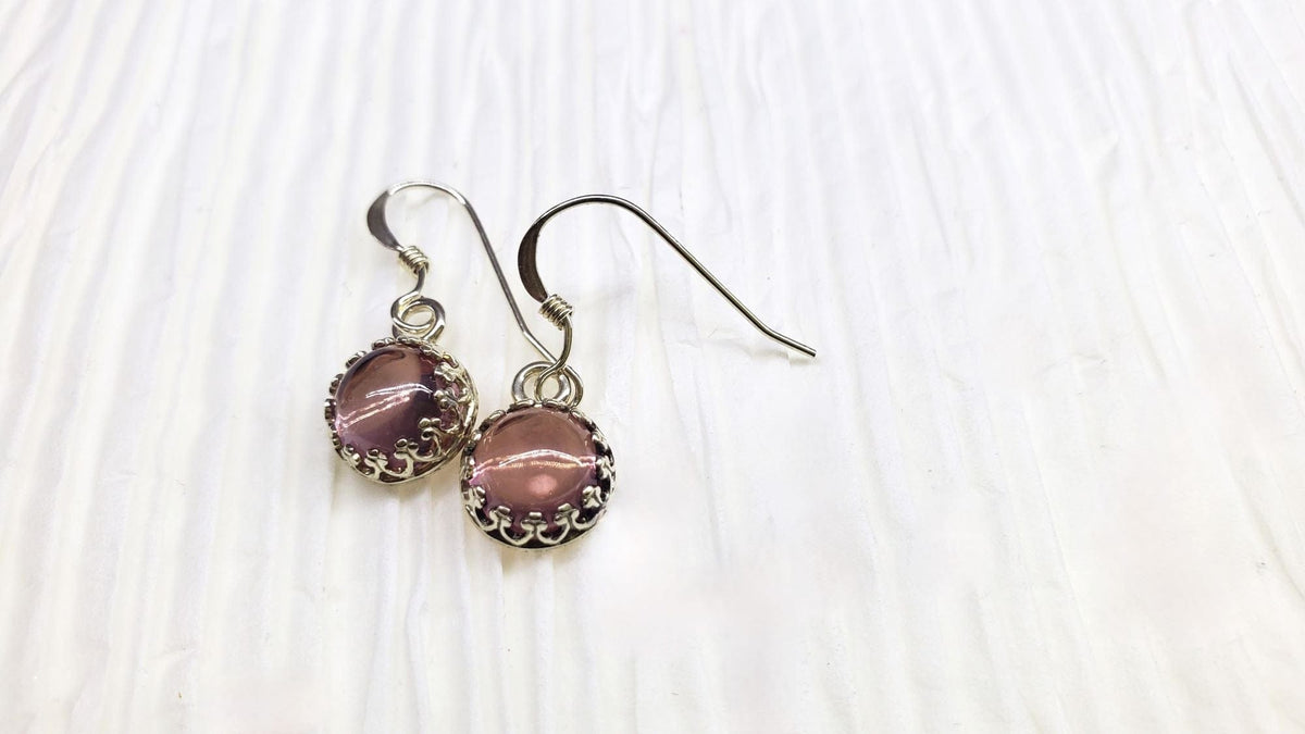Alexa Martha Designs Earrings 6mm Round 925 Silver Filigree Gemstone Dangle Earrings