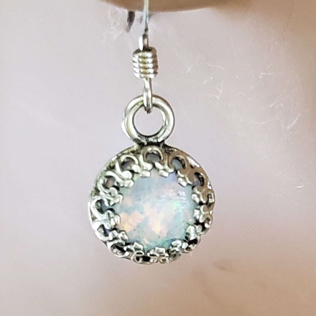 Alexa Martha Designs Earrings 6mm Round 925 Silver Filigree Gemstone Dangle Earrings