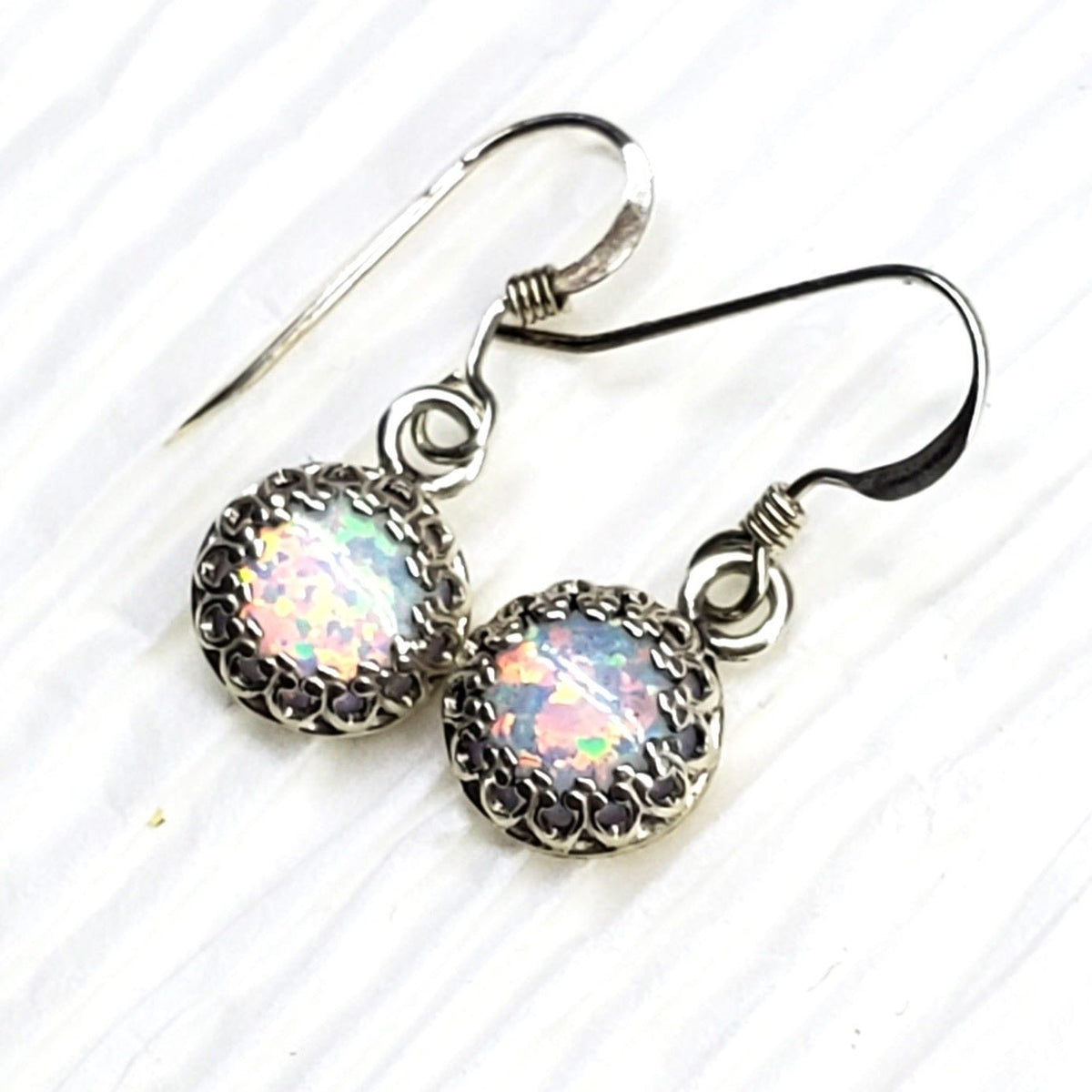 Alexa Martha Designs Earrings 6mm Round 925 Silver Filigree Gemstone Dangle Earrings