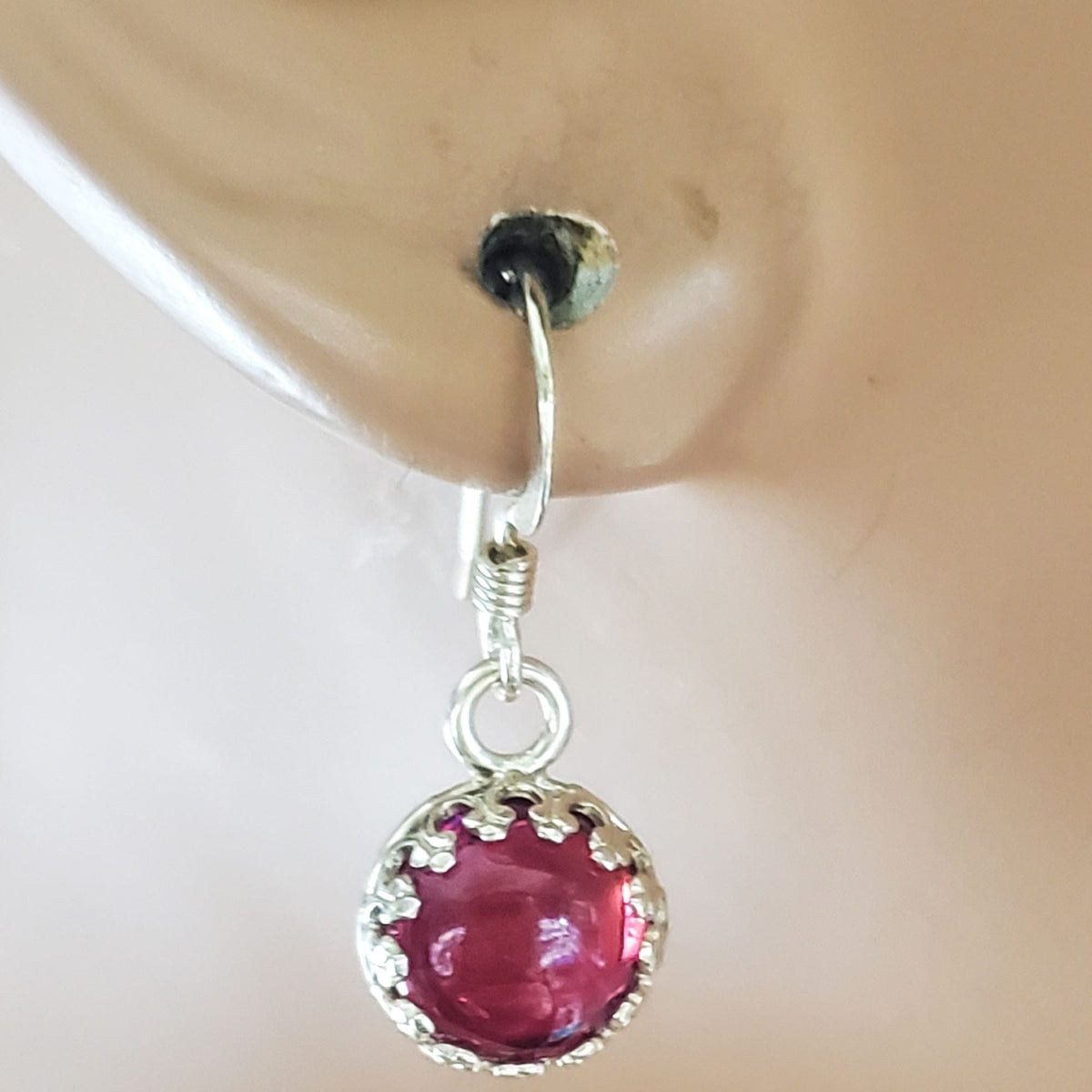 Alexa Martha Designs Earrings 6mm Round 925 Silver Filigree Gemstone Dangle Earrings