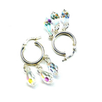 Alexa Martha Designs Earrings Alexa Martha Designs Sterling Silver Hoop Sparkly Crystal Drop Dangle Earrings