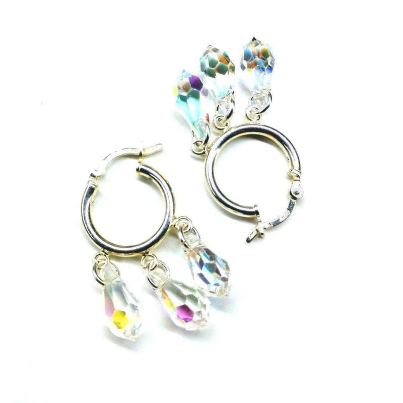 Alexa Martha Designs Earrings Alexa Martha Designs Sterling Silver Hoop Sparkly Crystal Drop Dangle Earrings